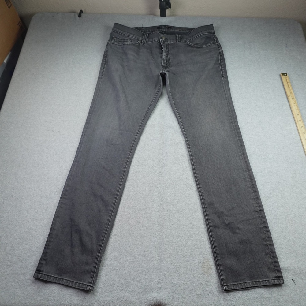 Fidelity Denim Jeans Mens 36 Gray Torino Slim Straight Revolver Black